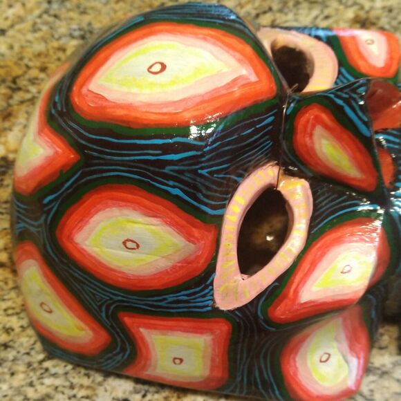 GUATEMALAN MEXICAN MOVABLE SKULL MASK TRANSFORMATION WOODEN FOLK ART HAND CARVED - Picture 12 of 12